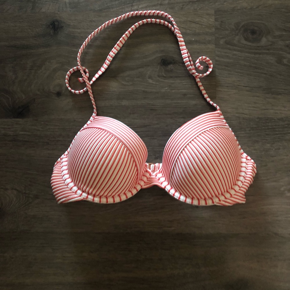 34C striped bikini top